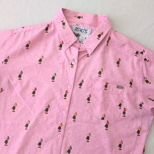 RSVLTS Retired Dashboard Dancin Women's XL Hula Pink Button Shirt Rare Hawaii